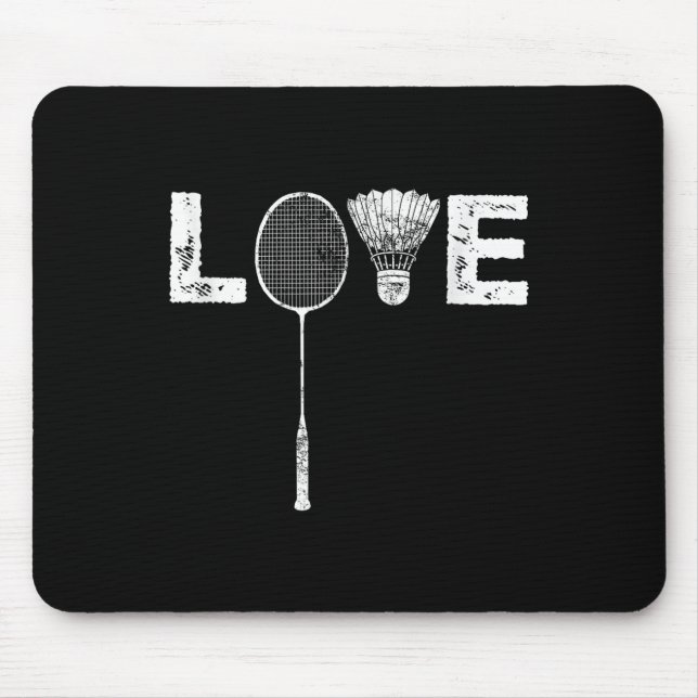 Love Badminton Racket Shuttle Birdie Lover  Mouse Pad (Front)