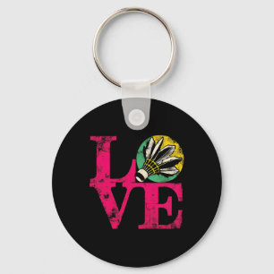 Love Badminton - Vintage Colourful Badminton Shutt Key Ring