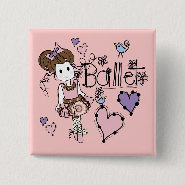 Love Ballet 15 Cm Square Badge (Front)