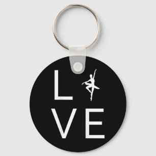 Love Ballet For Ballerina Dancer Lover Dance Silho Key Ring