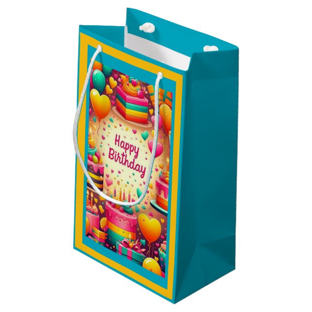 Love Balloons Birthday Gift Bag (Back Angled)