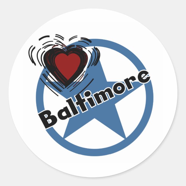 Love Baltimore Classic Round Sticker (Front)