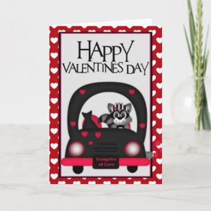 Love Bandit Happy Valentine Racoon Greeting Card