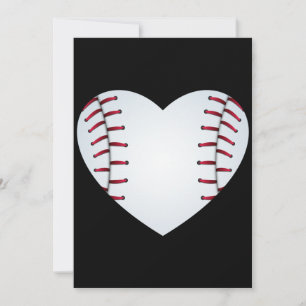 love baseball heart sports athletic invitation