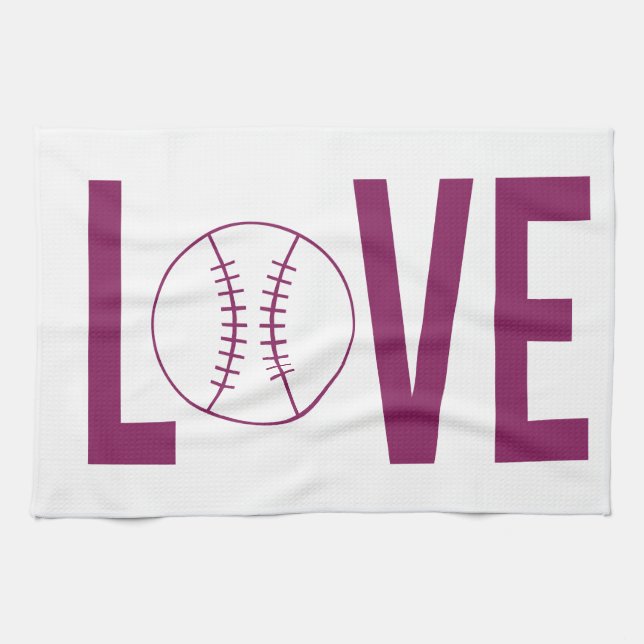 Love Baseball Kitchen Towel (Horizontal)