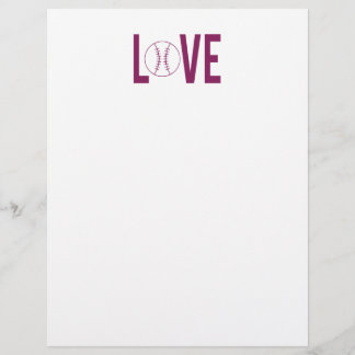 Love Baseball Letter Head