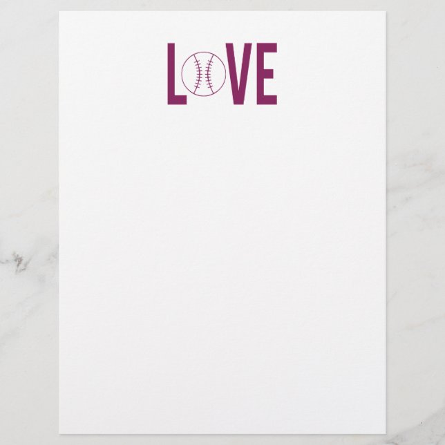 Love Baseball Letter Head (Front)