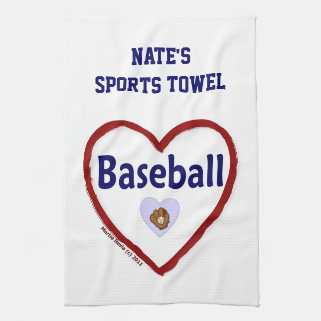 Love Baseball - Sports Towel (Personalise) (Vertical)