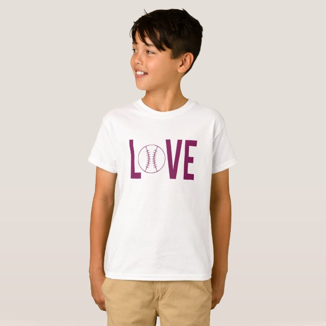 Love Baseball Unisex Kids SSL Tee (Front Full)