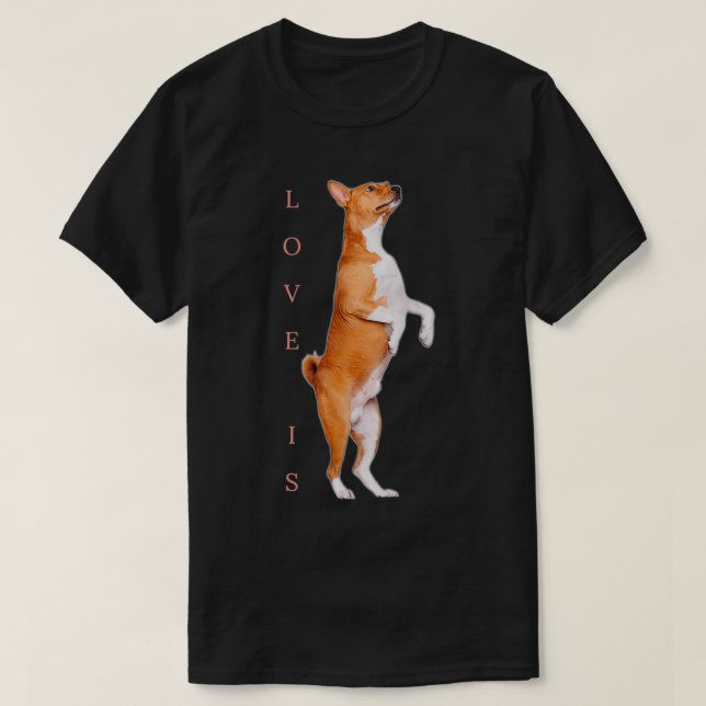 Love Basenji  Dog Mom Dad Puppy Cute Pet Valentine T-Shirt (Design Front)