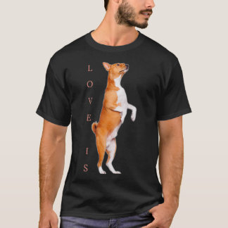 Love Basenji Dog Mom Dad Puppy Cute Pet Valentine T-Shirt