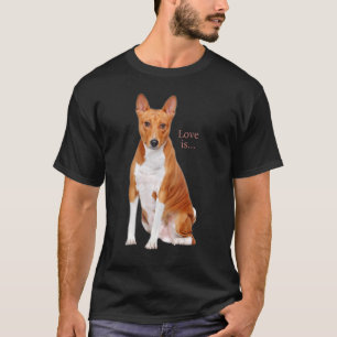 Love Basenji Dog Mum Dad Puppy Cute Pet Valentine T-Shirt