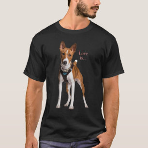 Love Basenji  Dog Mum Dad Puppy Cute Pet Valentine T-Shirt