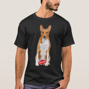 Love Basenji Dog Mum Dad Puppy Cute Pet Valentine T-Shirt