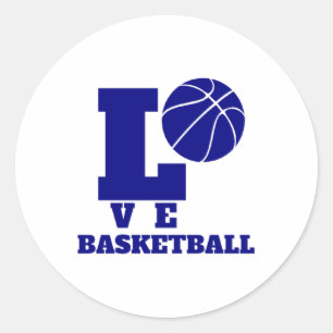 Love Basketball 2 Classic Round Sticker