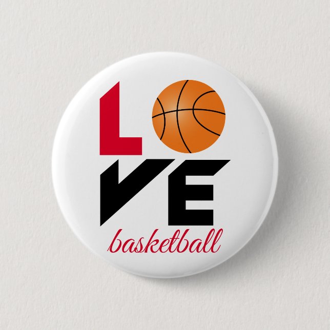 Love basketball 6 cm round badge (Front)