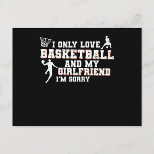 Love Basketball and My Girlfriend   Design Postcard