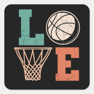 Love Basketball   basketball lovely design Square Sticker