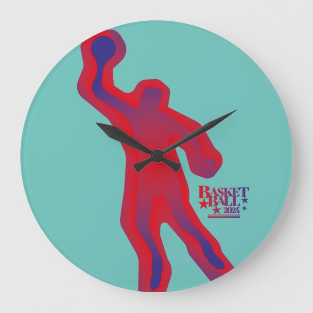 LOVE BASKETBALL BY MASANSER PIXELAT LARGE CLOCK (Front)