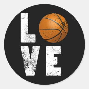 Love Basketball Cool Design For Sport Lovers Classic Round Sticker