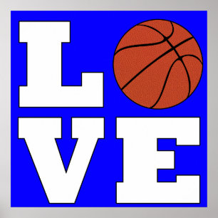 LOVE Basketball Custom Color Fun Sports Lover Poster