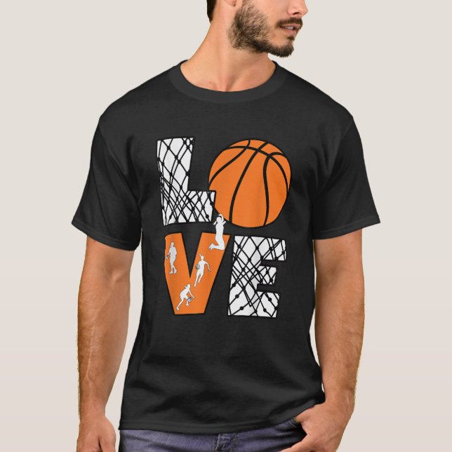Love Basketball Cute Women Girls Basketball Lover T-Shirt (Front)