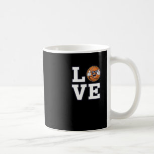 Love Basketball Design With Cool Emoji And Coffee Mug