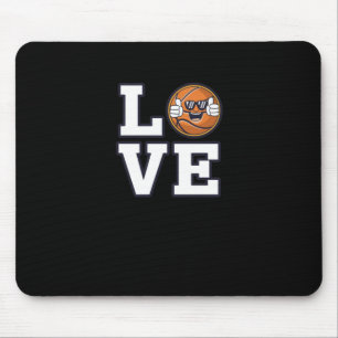 Love Basketball Design With Cool Emoji And Mouse Pad