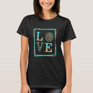 Love Basketball  For Women Leopard Printing Basket T-Shirt