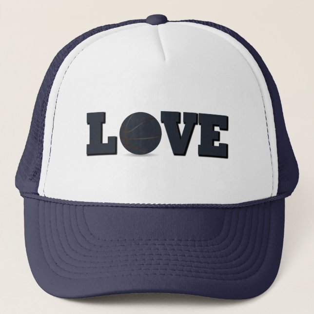 love basketball game trucker hat (Front)