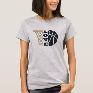love basketball hoop and blue ball T-Shirt