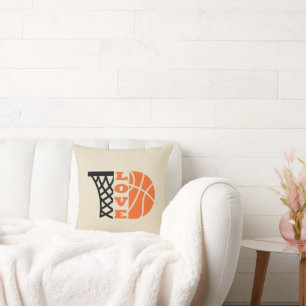 Love Basketball hoop and orange ball Cushion