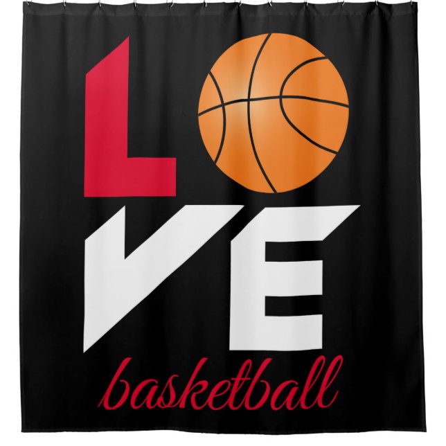 Love basketball shower curtain (Front)