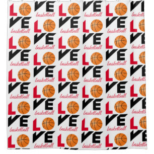 Love basketball shower curtain