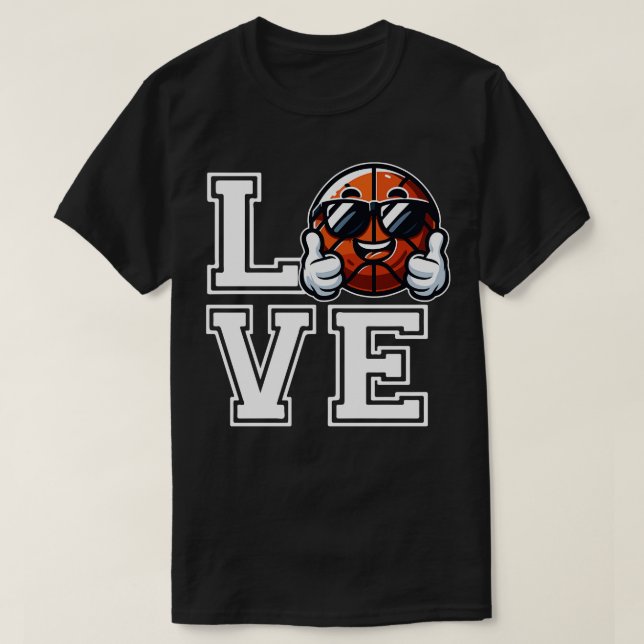 LOVE Basketball Thumbs Up T-Shirt (Design Front)