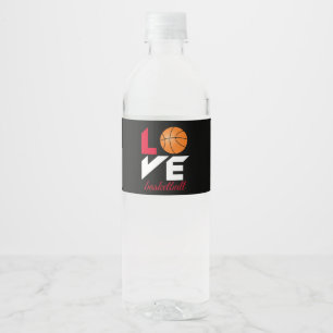 Love basketball water bottle label
