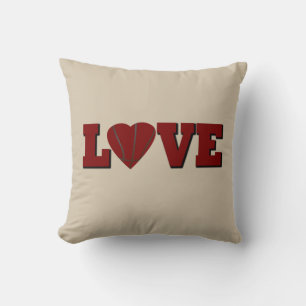 Love basketball with red heart cushion