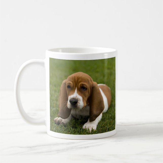 Love Basset Hound Puppy Coffee Mug (Left)