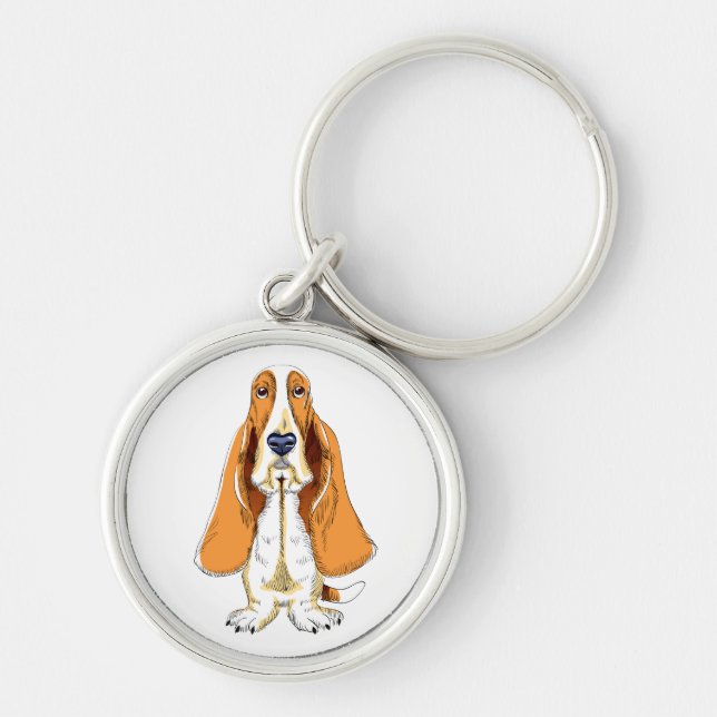 Love Basset Hound Puppy Dog Key Chain (Front)