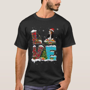 Love Basset Hound With Santa Hat For Christmas Cos T-Shirt