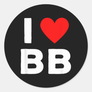 Love Bb Initials First Last Name Personalised Red Classic Round Sticker