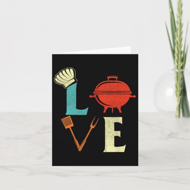 Love Bbq Lover Pitmaster Grilling Grill Barbecue  Card (Front)