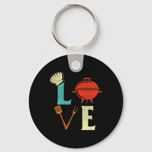 Love Bbq Lover Pitmaster Grilling Grill Barbecue Key Ring