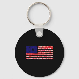 Love Be Kind Compion Equality Usa American Flag Pa Key Ring