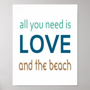 Love Beach Poster (standard picture frame size)