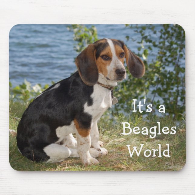 Love Beagle Puppy Dog Mouse Pad (Front)
