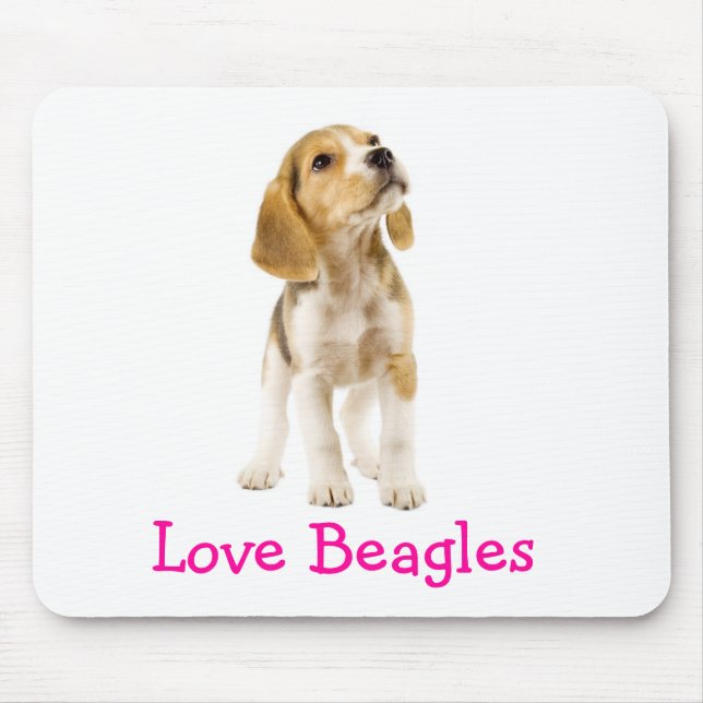 Love Beagles Puppy Mousepad (Front)