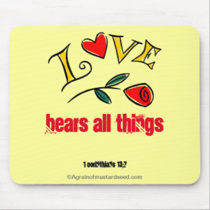 LOVE bears all things ROSE Mouse Pad