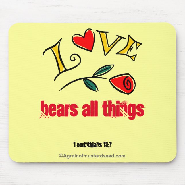LOVE bears all things ROSE Mouse Pad (Front)