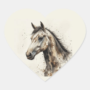 Love Beautiful Appalosa Horse Animal Art Heart Sticker